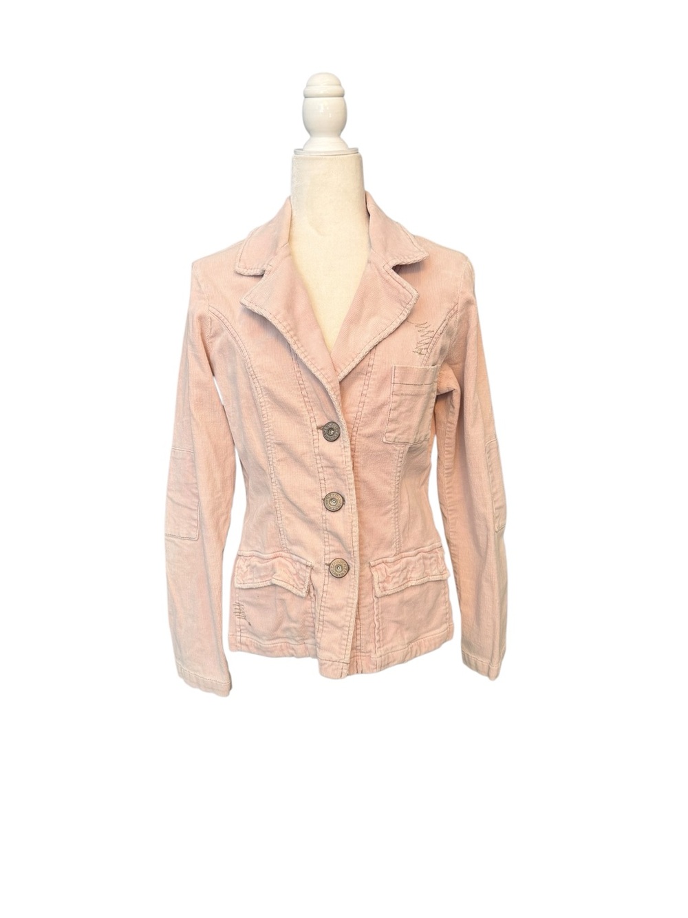 Vintage Y2K Z. Cavaricci Blush Pink Tailored Corduroy Button Jacket Size Large - Picture 7 of 10